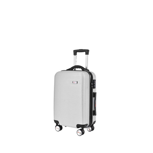 Flightmode 20" Digital Weighing Scale and USB Charging Port Lightweight Carry-on Luggage Suitcase Silver