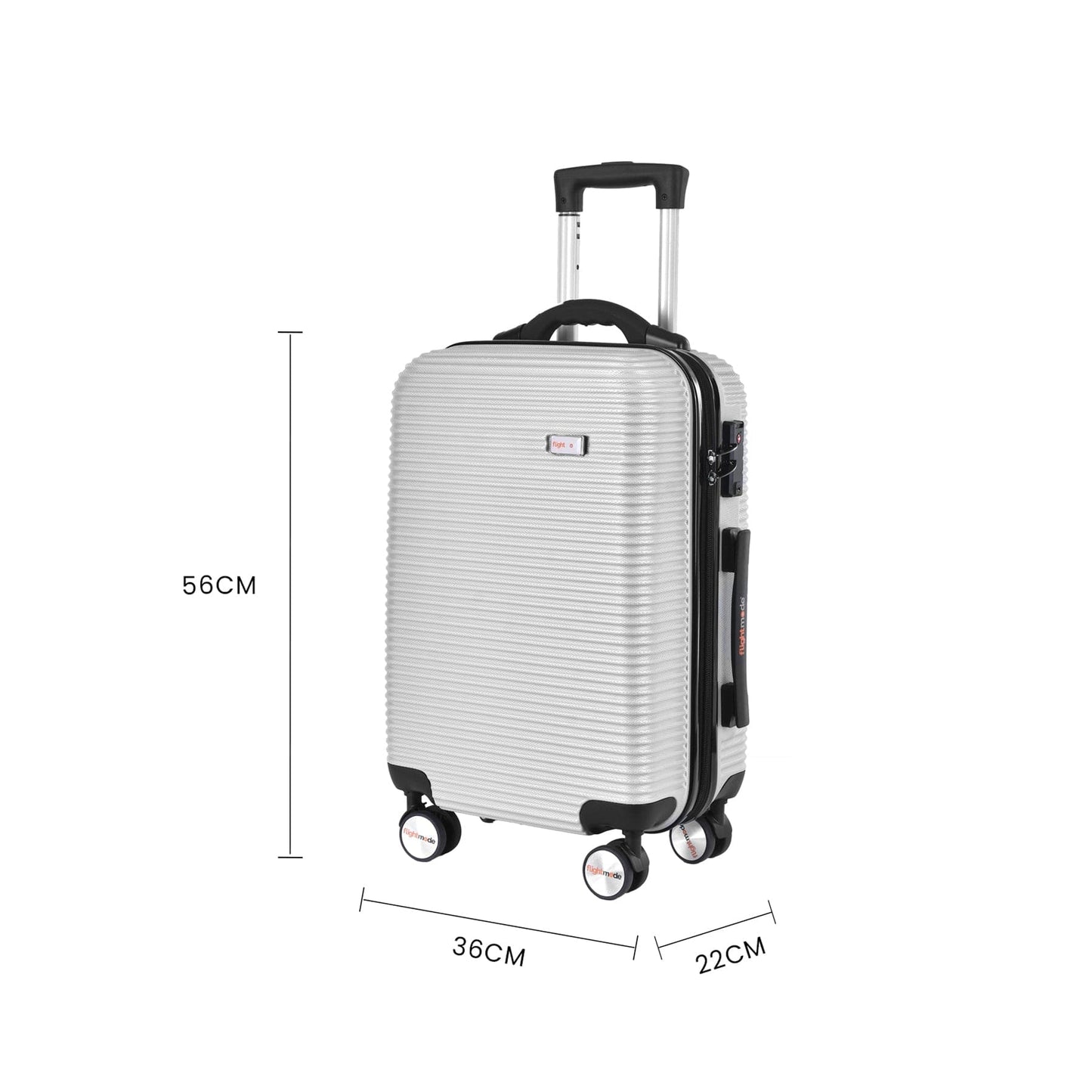 Flightmode 20" Digital Weighing Scale and USB Charging Port Lightweight Carry-on Luggage Suitcase Silver