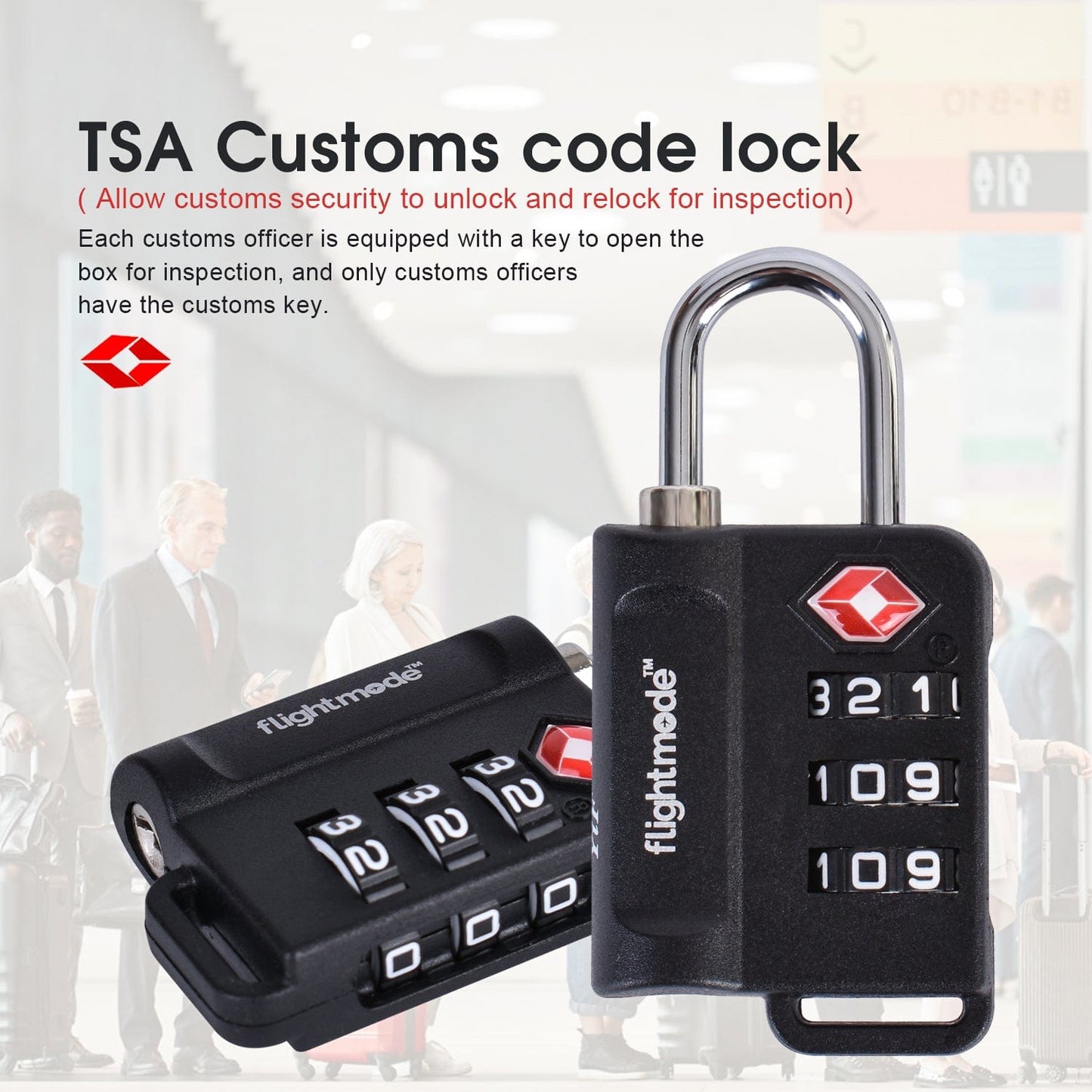 Flightmode Flightmode TSA 3 Dial Indicator Padlock x2