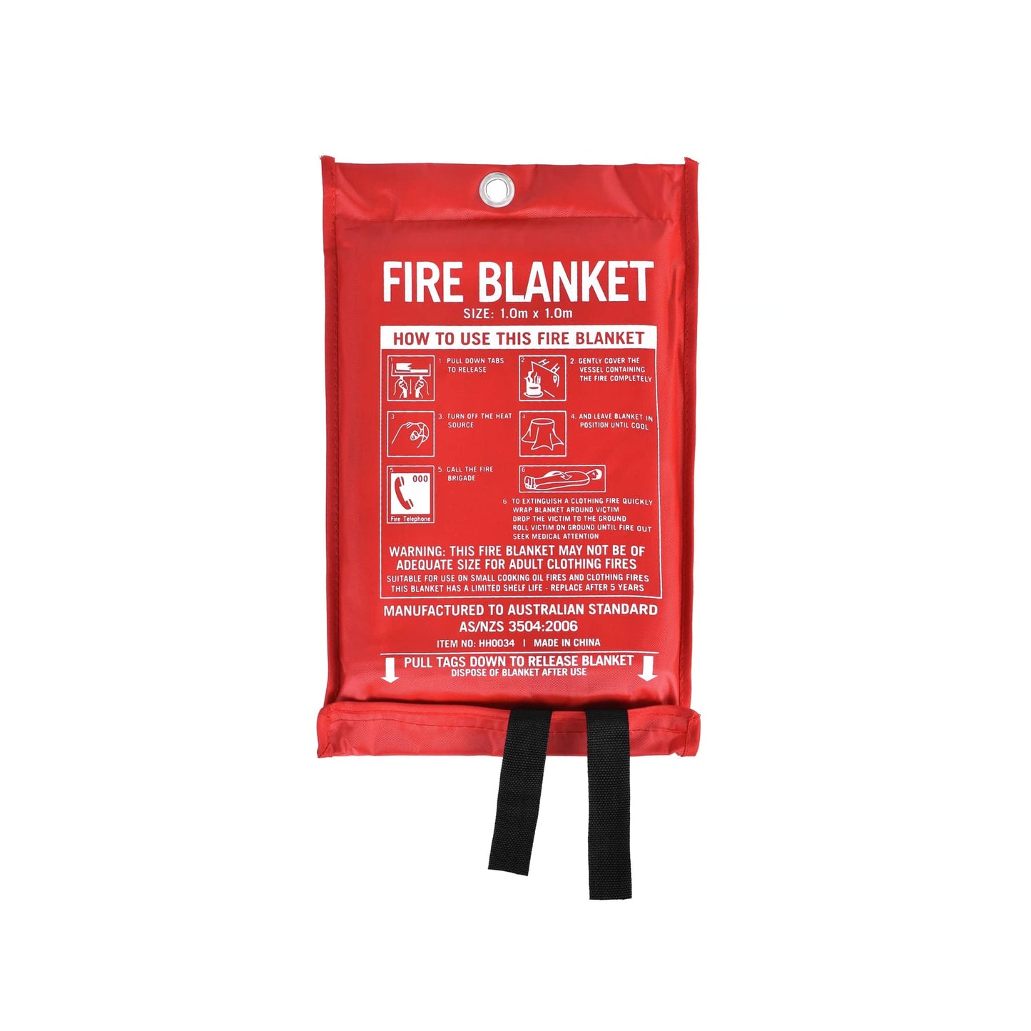 Living Today Homewares Fibreglass Fire Extinguishing Blanket for Home Car Boat Caravan Safety 1m x 1m