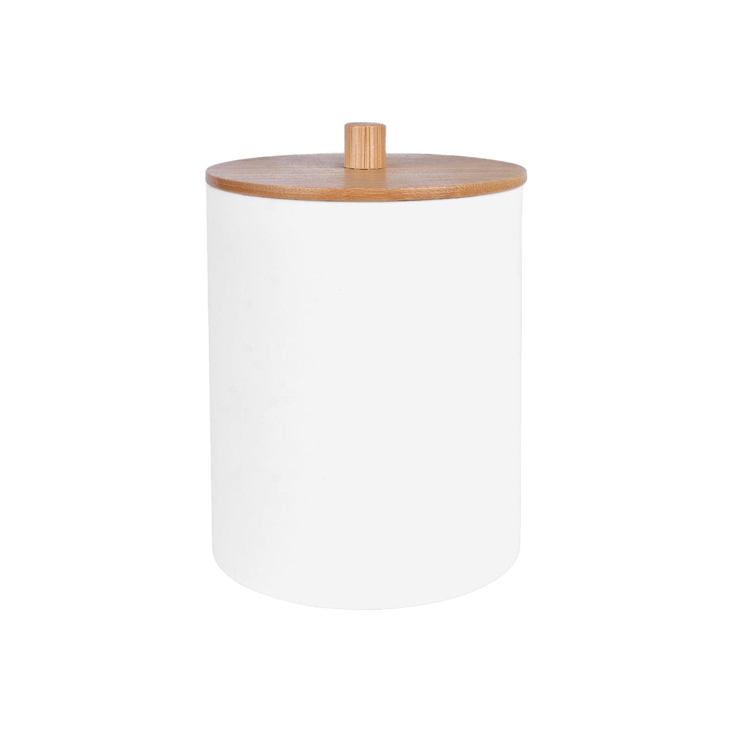Clevinger bathroom accessories Bamboo Lid Cotton Swab Canister