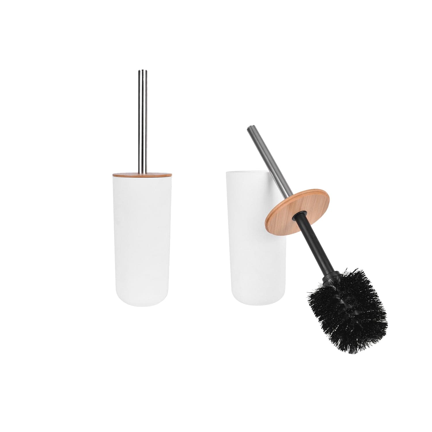 Clevinger bathroom accessories Bamboo Lid Toilet Brush