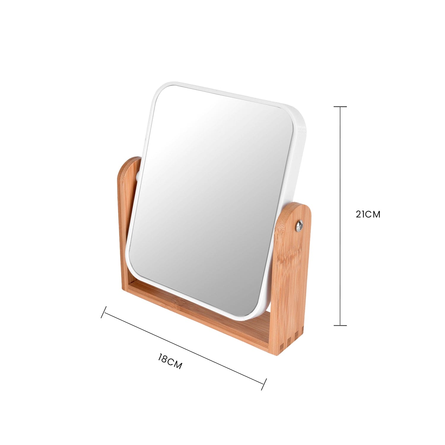 Clevinger bathroom accessories Bamboo Stand Double Sided Magnification Makeup Mirror