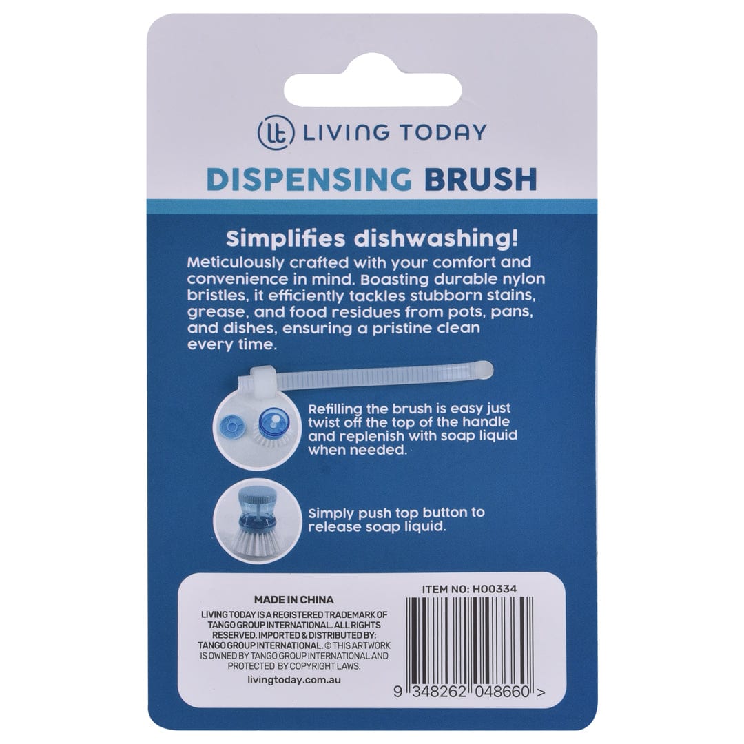 Living Today Dish Brush Soap Dispensing Kitchen Brush for Dish Pan Sink Cleaning