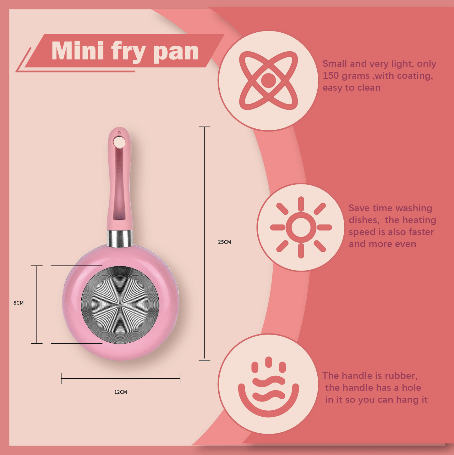 COOK EASY frying pan 12cm Mini Non Stick Aluminium Frying Pan Round Egg Pan