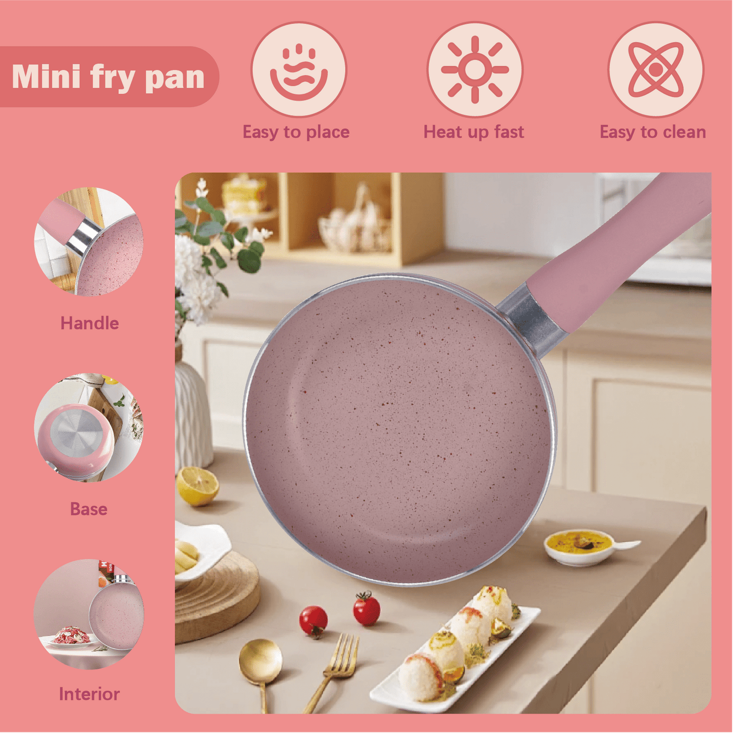 COOK EASY frying pan 12cm Mini Non Stick Aluminium Frying Pan Round Egg Pan