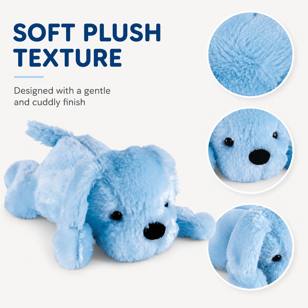 Living Today Toys & Games 50cm Blue LED Lying Puppy Plush Toy