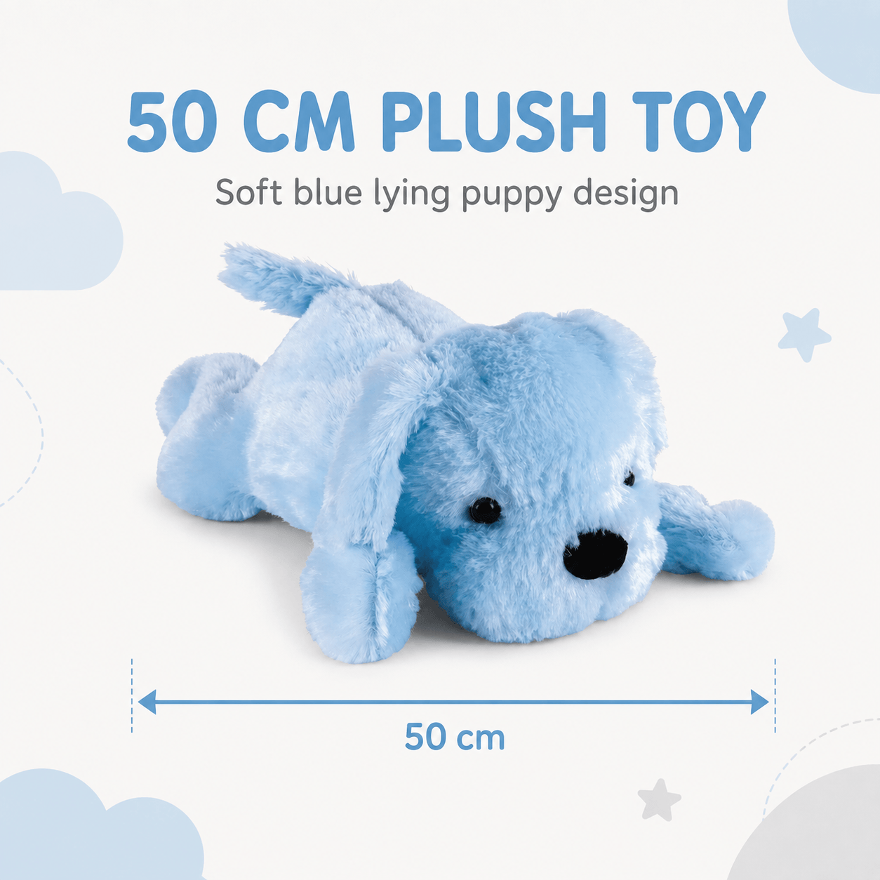 Living Today Toys & Games 50cm Blue LED Lying Puppy Plush Toy