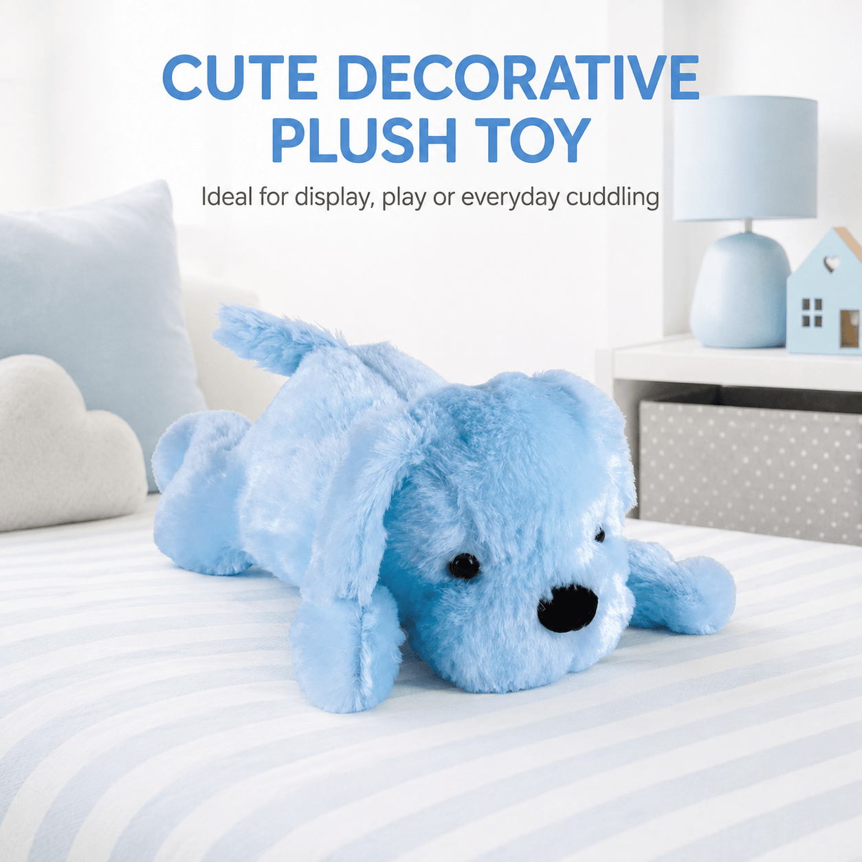 Living Today Toys & Games 50cm Blue LED Lying Puppy Plush Toy
