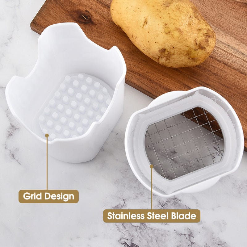French Fry Cutter Potato Chipper Vegetable Slicer with 2 Interchangeable  Stainless Steel Grid Blades for Homemade Chips Fries Potatoes Carrots