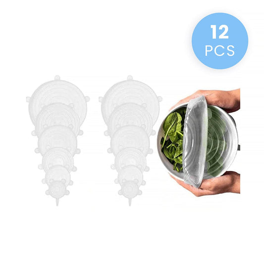 COOK EASY Food Storage Containers 12 Pcs Cook Easy Silicone Stretch Lids Set