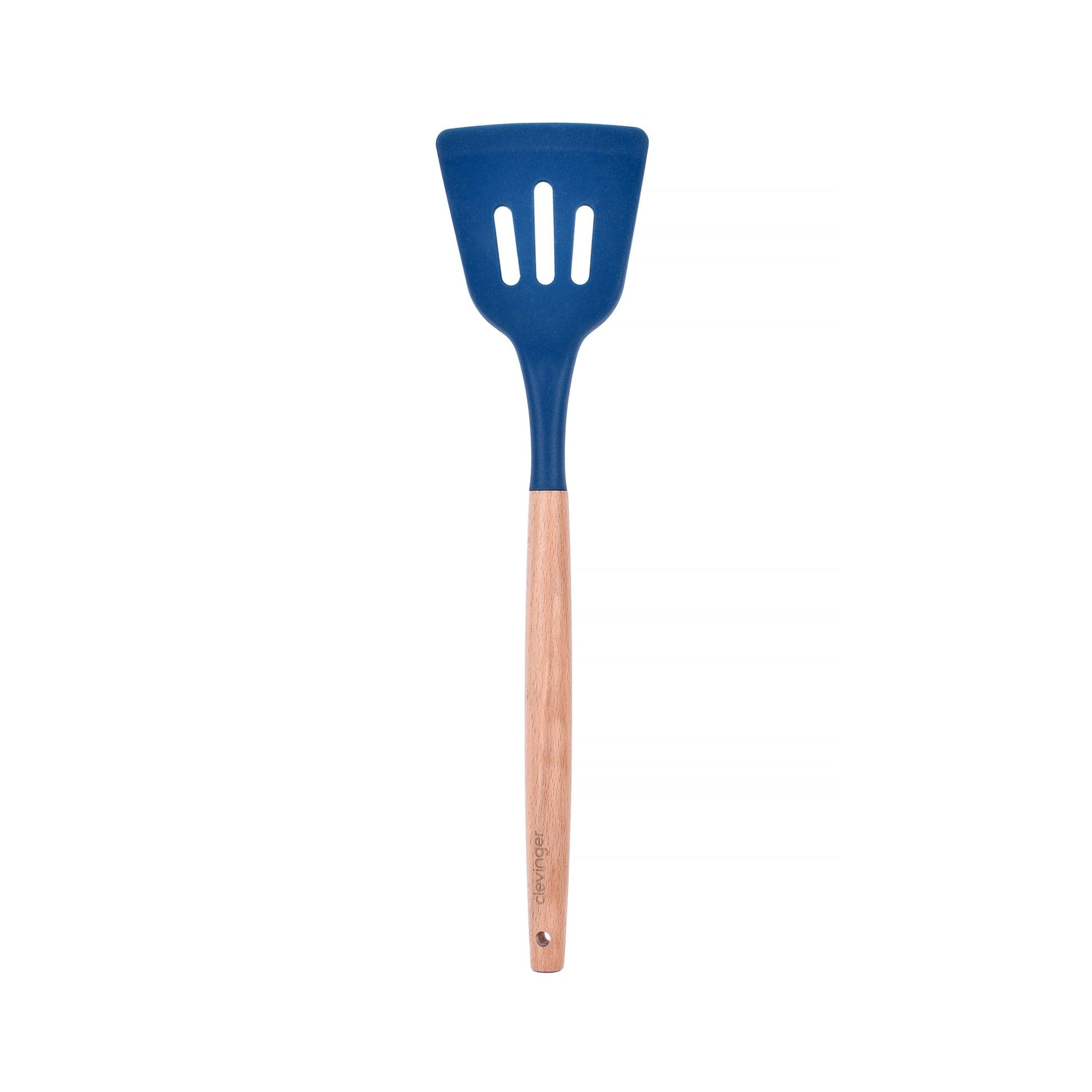 Clevinger Kitchen Beechwood & Silicone Kitchen Cooking Utensils Set - Turner/Spoon/Slotted Turner  - Navy