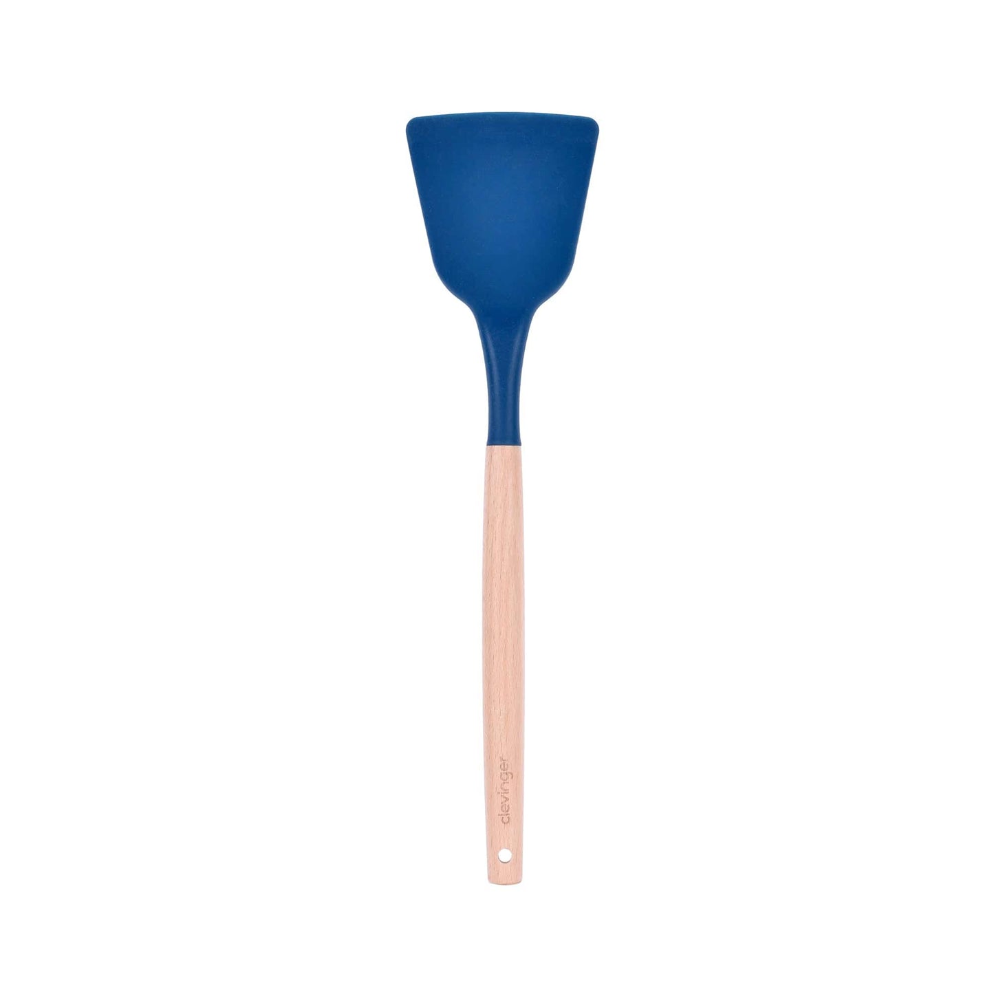 Clevinger Kitchen Beechwood & Silicone Kitchen Cooking Utensils Set - Turner/Spoon/Slotted Turner  - Navy