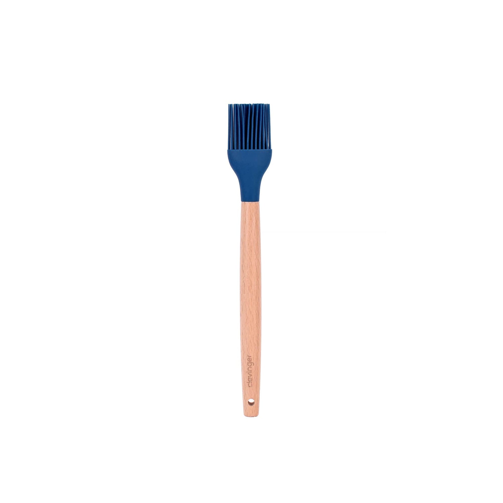 Clevinger Kitchen Beechwood & Silicone Kitchen Baking Utensils Set - Spatula/Whisk/Basting Brush - Navy