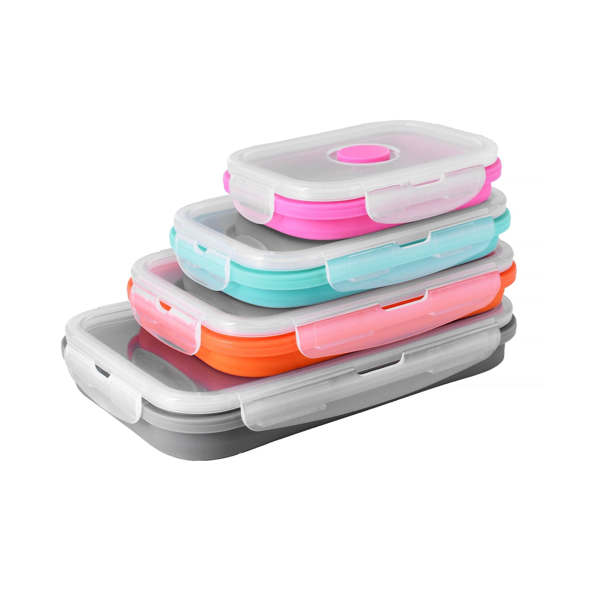 COOK EASY Square Nested Food Storage Set Cook Easy Set of 4 Collapsible Silicone Storage Container