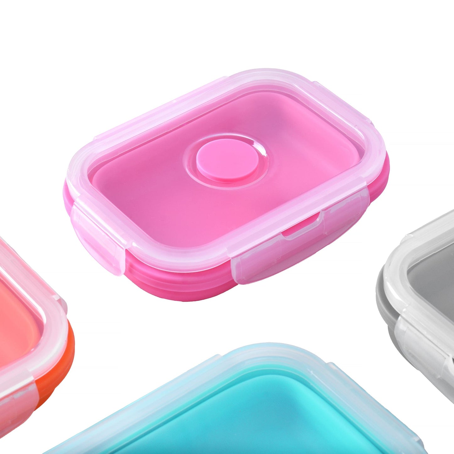 COOK EASY Square Nested Food Storage Set Cook Easy Set of 4 Collapsible Silicone Storage Container