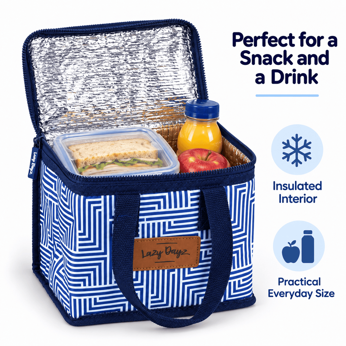 Living Today Lunch Box Food Safe Insulated Kids Lunch Box Cooler - Blue