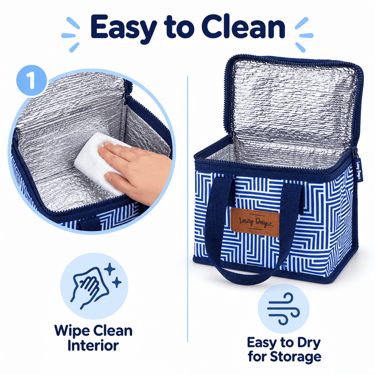 Living Today Lunch Box Food Safe Insulated Kids Lunch Box Cooler - Blue