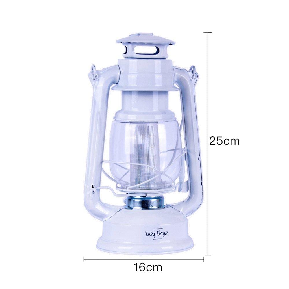 Lazy Dayz Camping Lights & Lanterns 12 LED Solid Metal Camping Hurricane Lantern - White