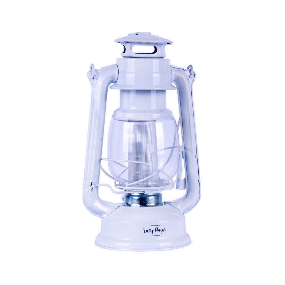 Lazy Dayz Camping Lights & Lanterns 12 LED Solid Metal Camping Hurricane Lantern - White