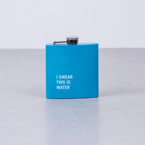 Lazy Dayz 175ml Stainless Steel Hip Flask w Funny Quotes-Blue