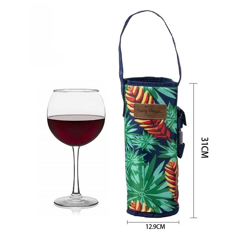 Lazy Dayz Picnic Lazy Dayz Insulated Wine Bottle Tote - Mossman