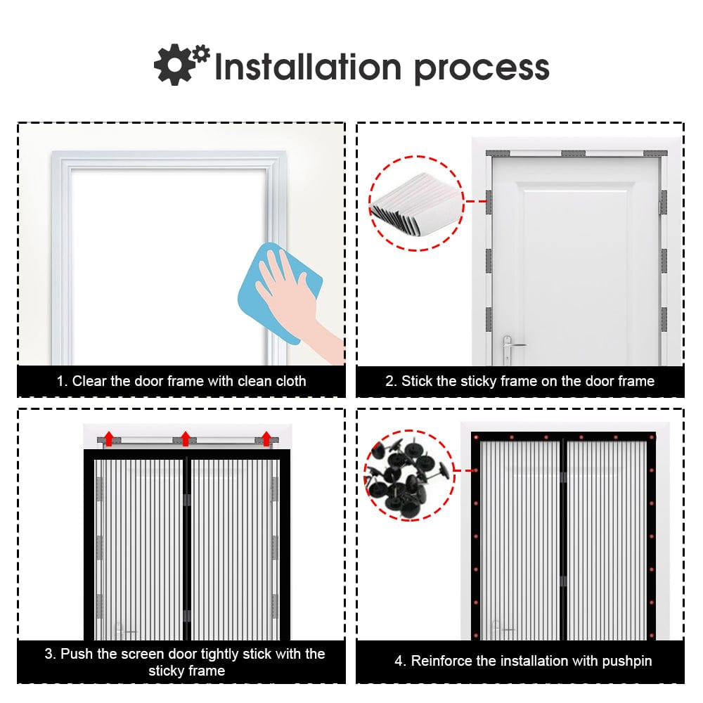 Living Today Homewares 2x Instant Fly Screen, Mosquito, Insect, and Bug Free Curtain