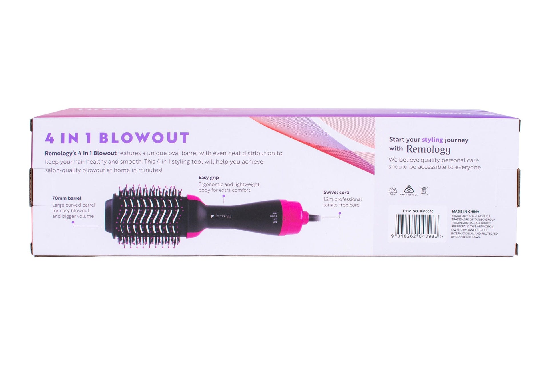 Remology personal care Remology 4 in 1 Blowout Hot Air Brush Hair Styler