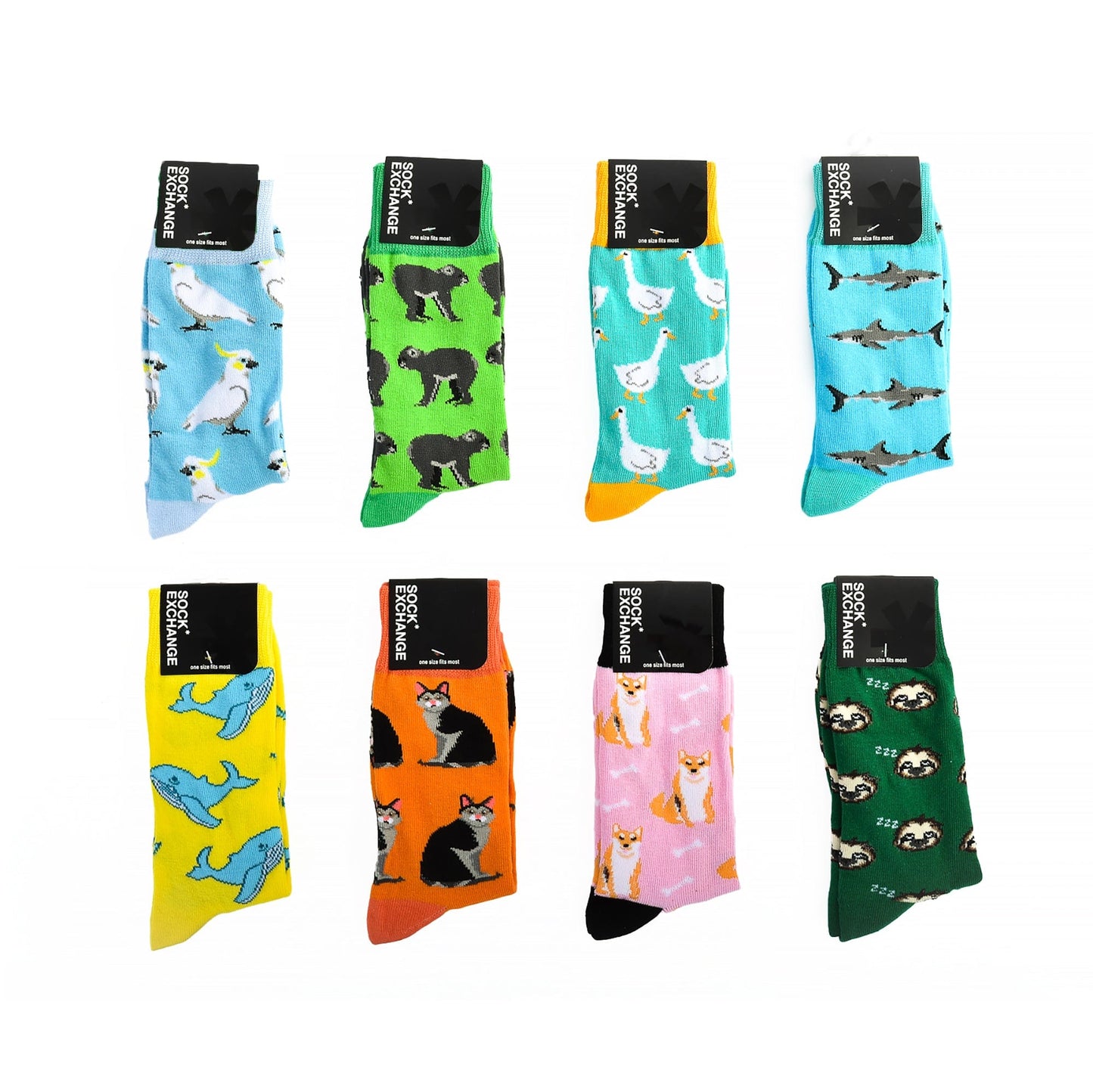 Sock Exchange Socks 8 Pairs Fashion Novelty Funny  Socks one Size 5-13 Men  Socks  Women  Socks #1