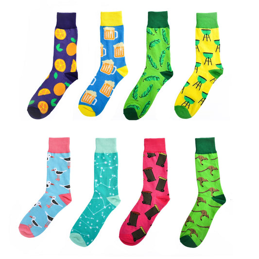 Sock Exchange Socks 8 Pairs Fashion Novelty Funny  Socks one Size 5-13 Men  Socks  Women  Socks #2