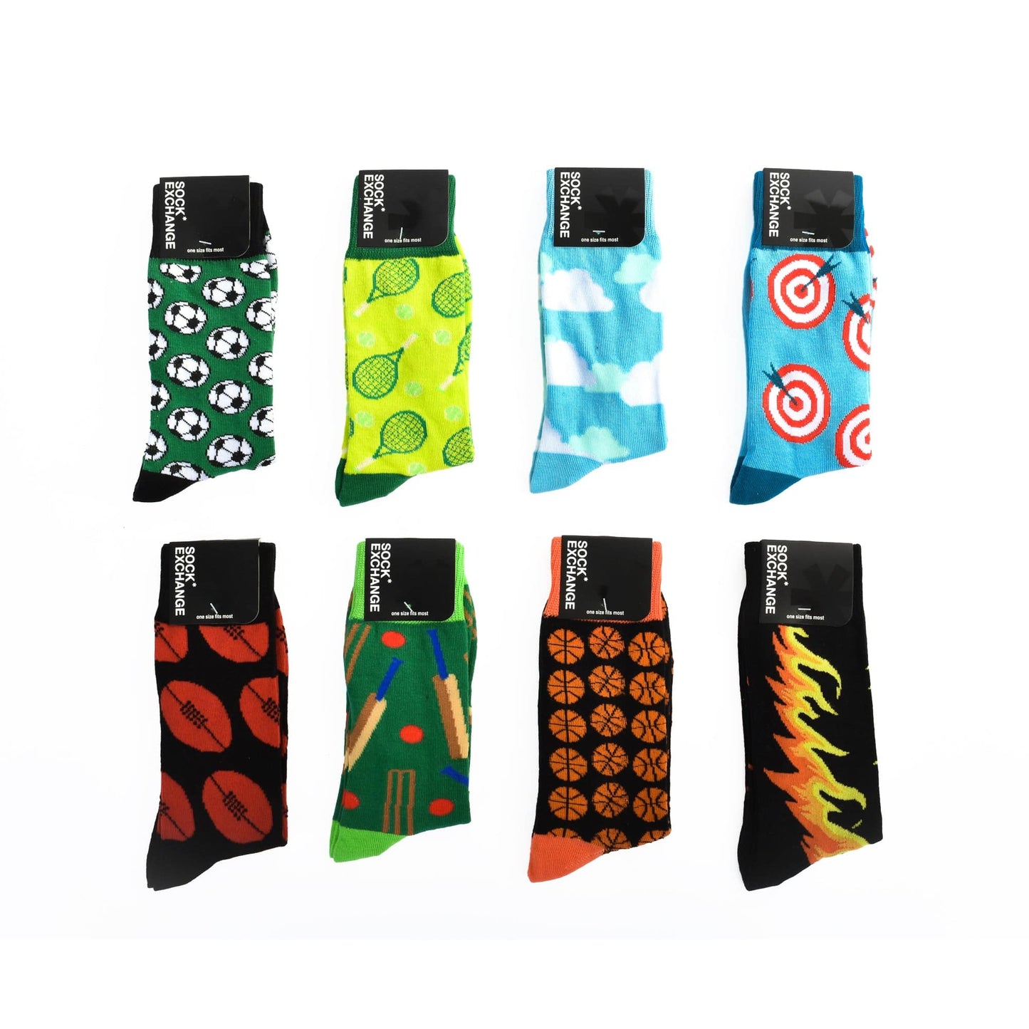 Sock Exchange Socks 8 Pairs Fashion Novelty Funny  Socks one Size 5-13 Men  Socks  Women  Socks #4