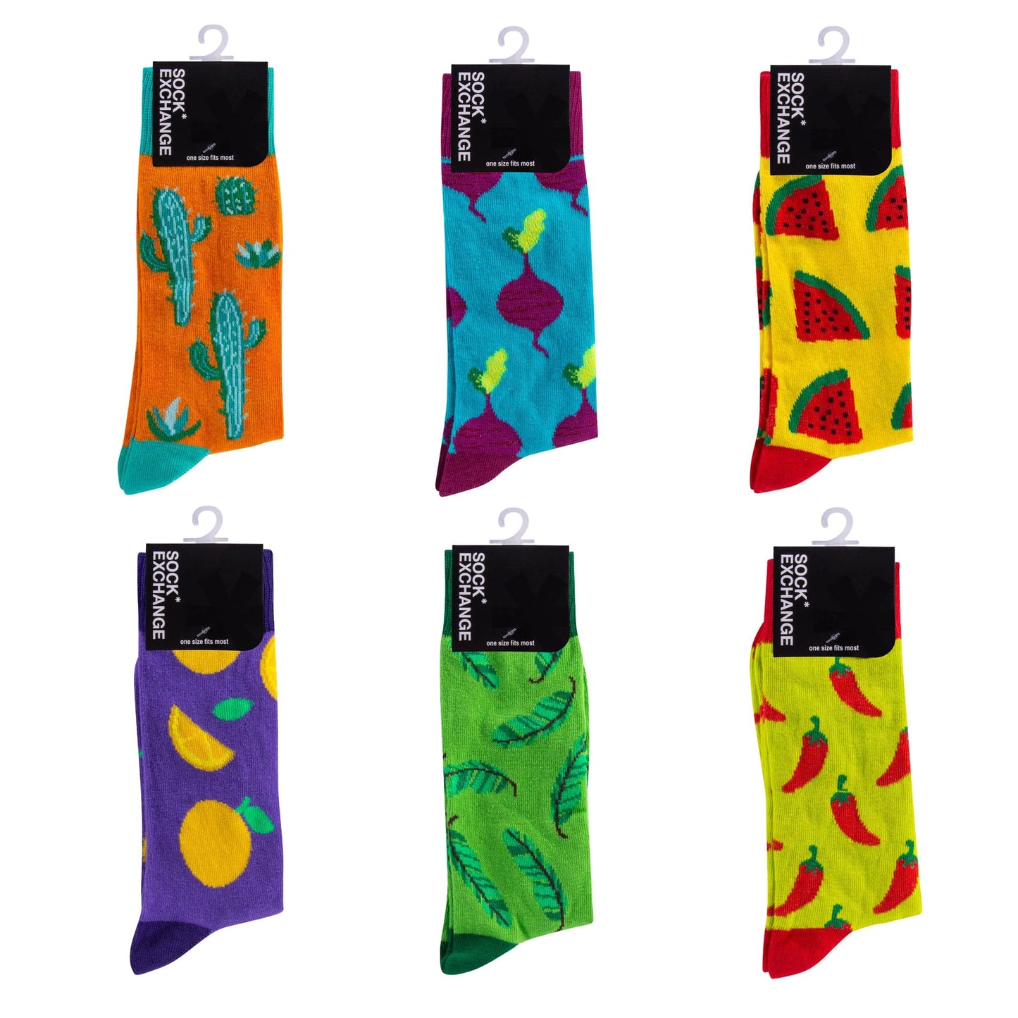 Sock Exchange Socks 6 Pairs Fashion Novelty Funny  Socks one Size 5-13 Men Socks  Women  Socks #5