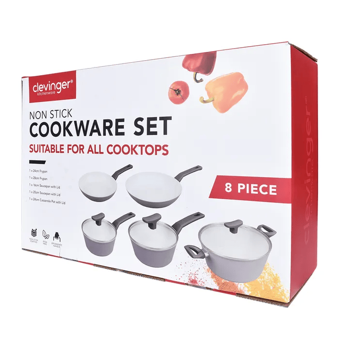 Clevinger 8 Pcs Clevinger Non-Stick Cookware Set