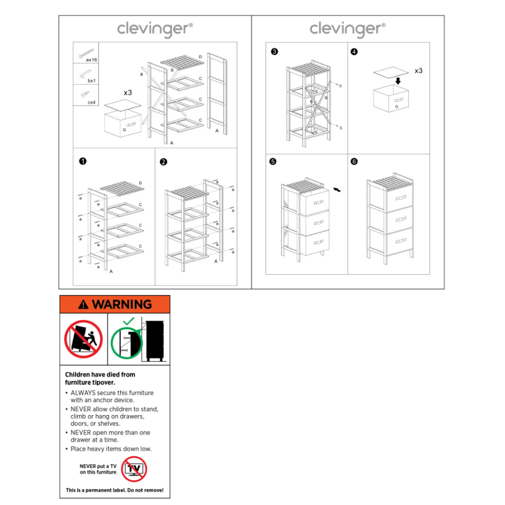 Clevinger 3 Drawer Bamboo Storage Chest