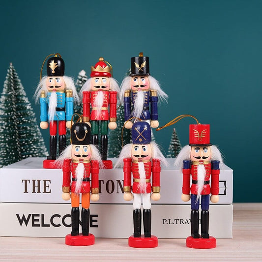 Living Today Inflatable Party Decorations 6Pcs Christmas Hanging Nutcracker Ornament Decorations 12.5cm