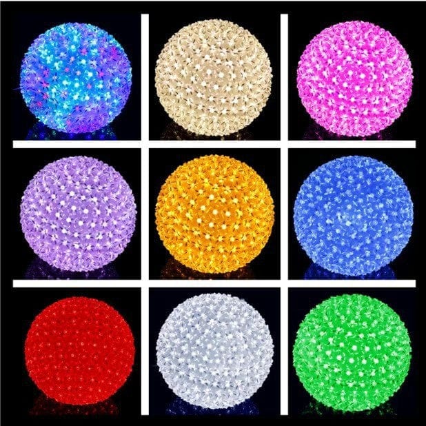 Living Today Inflatable Party Decorations 22cm Solar LED Flower Ball Color Changing IP44 2M Cable