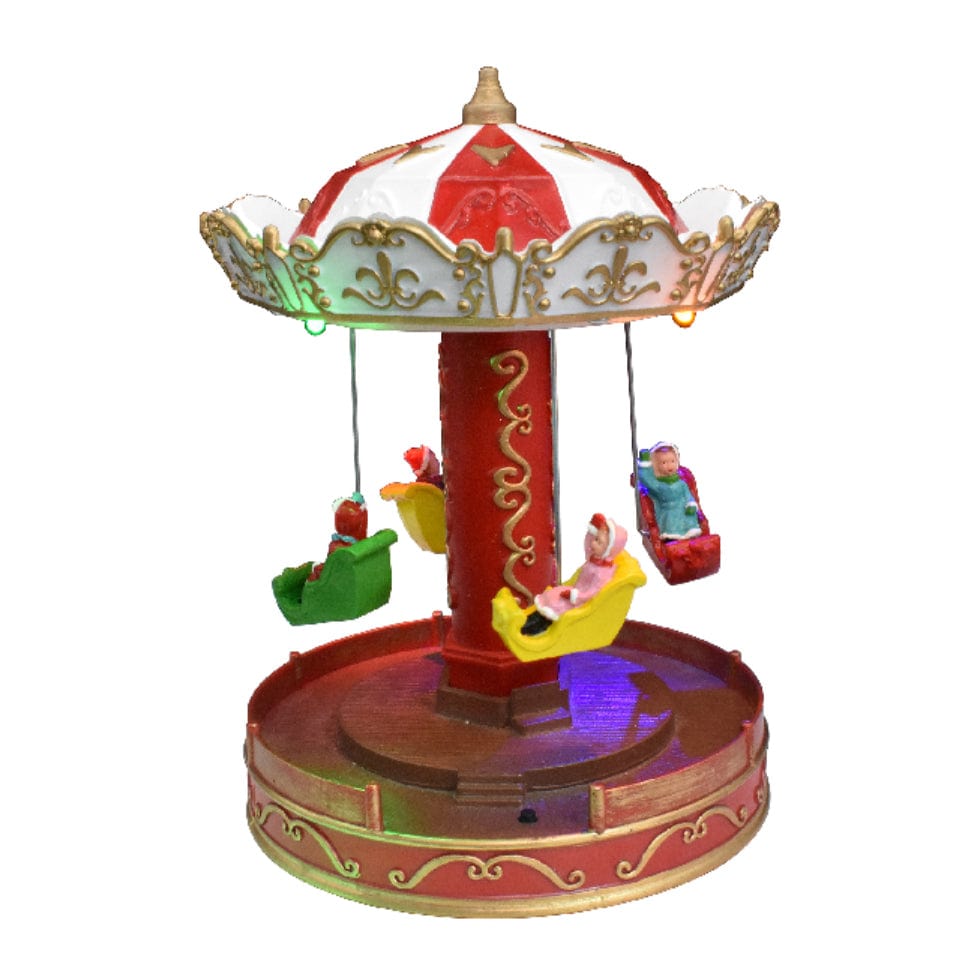 Living Today Christmas gift Musical Carousel with Toboggans Christmas Decoration Gift