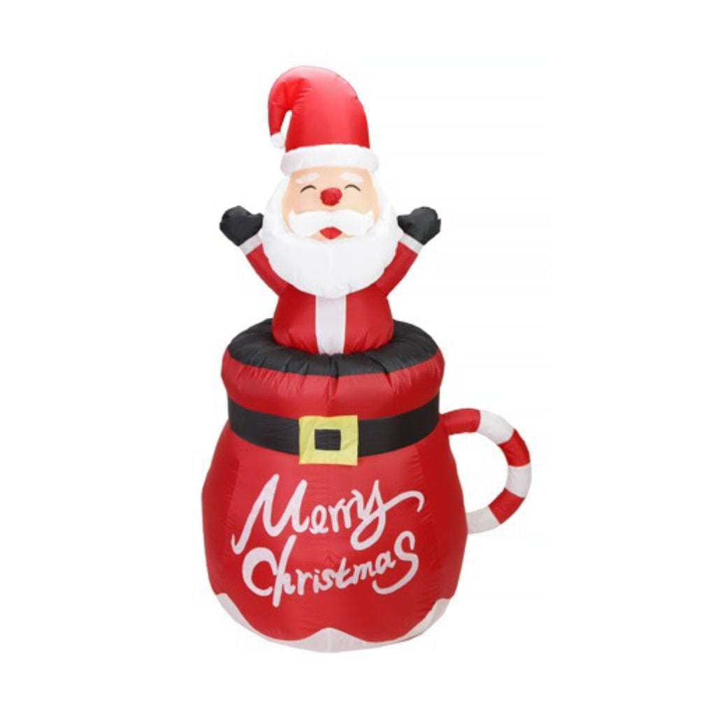 Living Today Inflatable Party Decorations 180cm Christmas Decoration Inflatable Santa in Mug