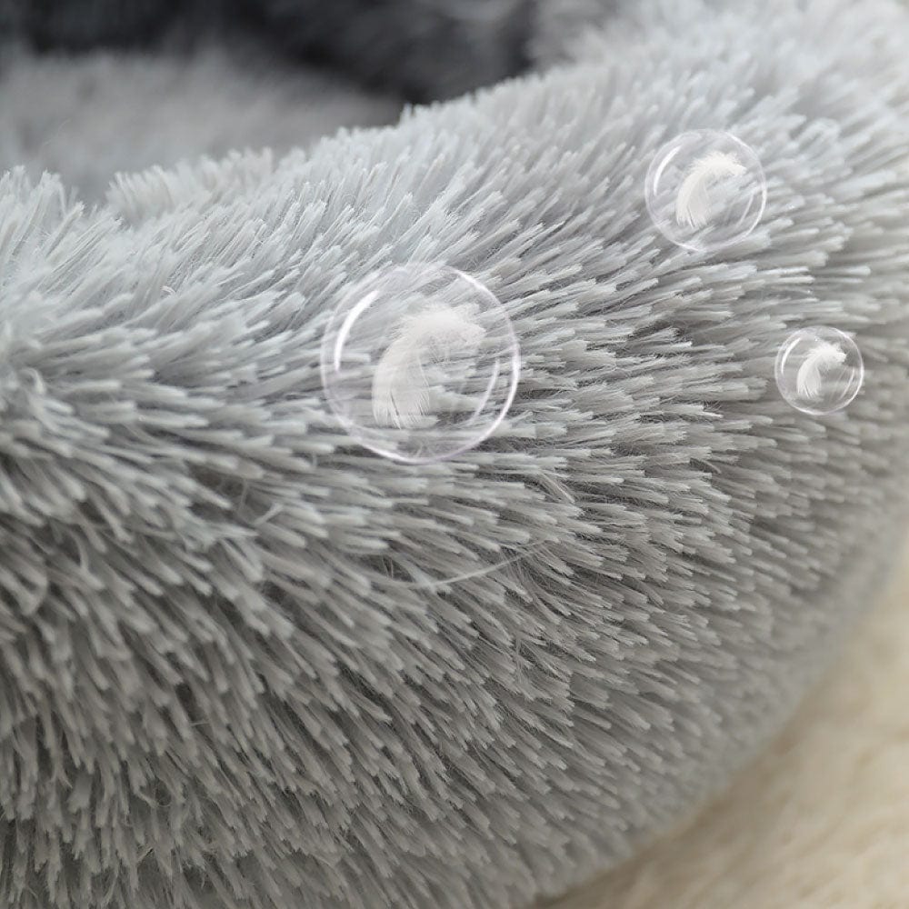 Living Today Plush Donut Faux Fur Calming Pet Nest - Grey - L