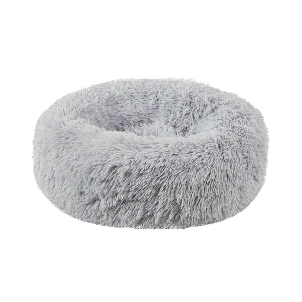 Living Today Plush Donut Faux Fur Calming Pet Nest - Grey - M