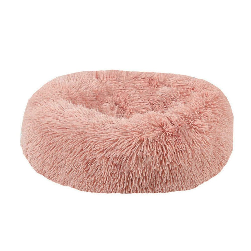 Living Today Plush Donut Faux Fur Calming Pet Nest - Salmon Pink - L