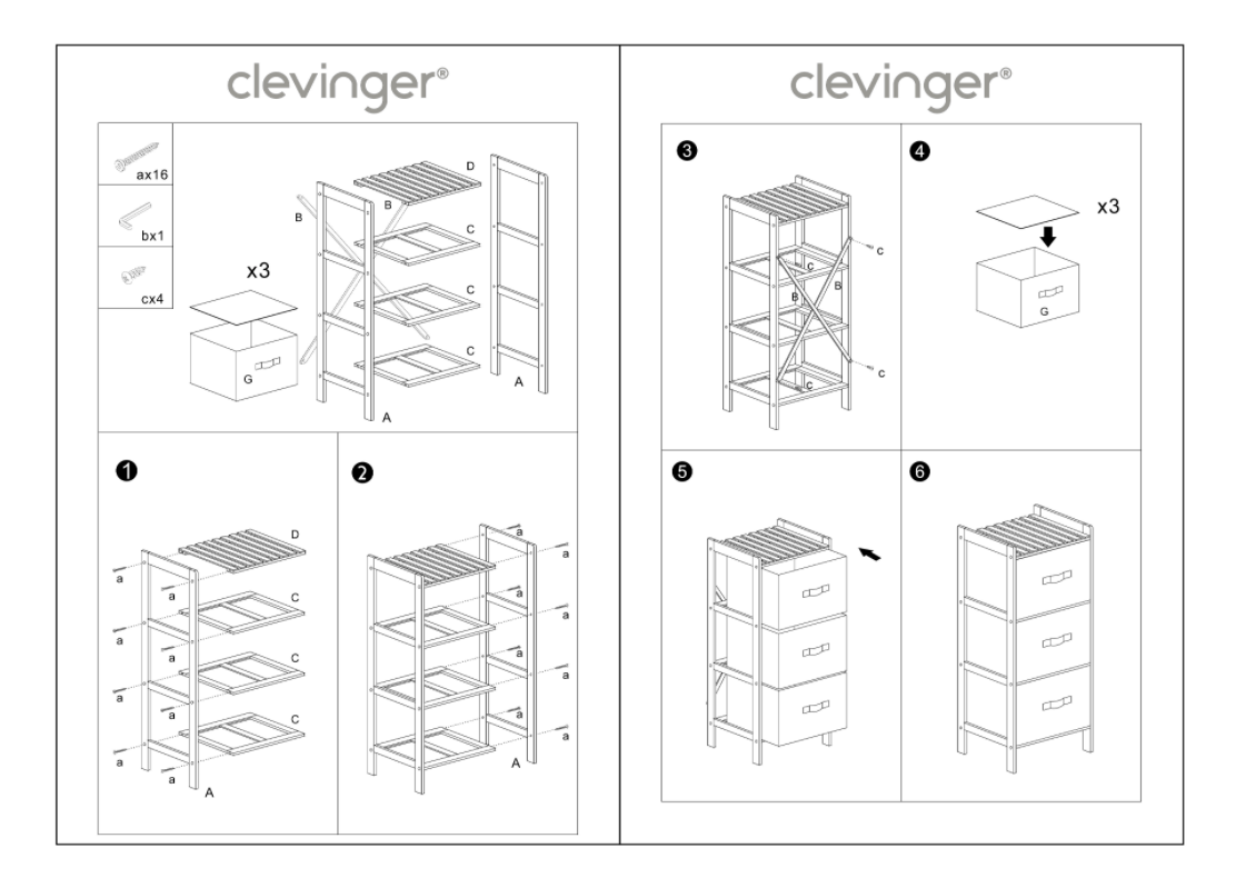 Clevinger 3 Drawer Bammboo Storage Chest