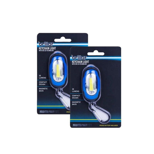 Brillar led lighting 2 Pcs COB LED BLUE Keychain Light Flashlight Safety Light Work