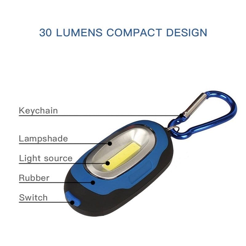Brillar led lighting 2 Pcs COB LED BLUE Keychain Light Flashlight Safety Light Work