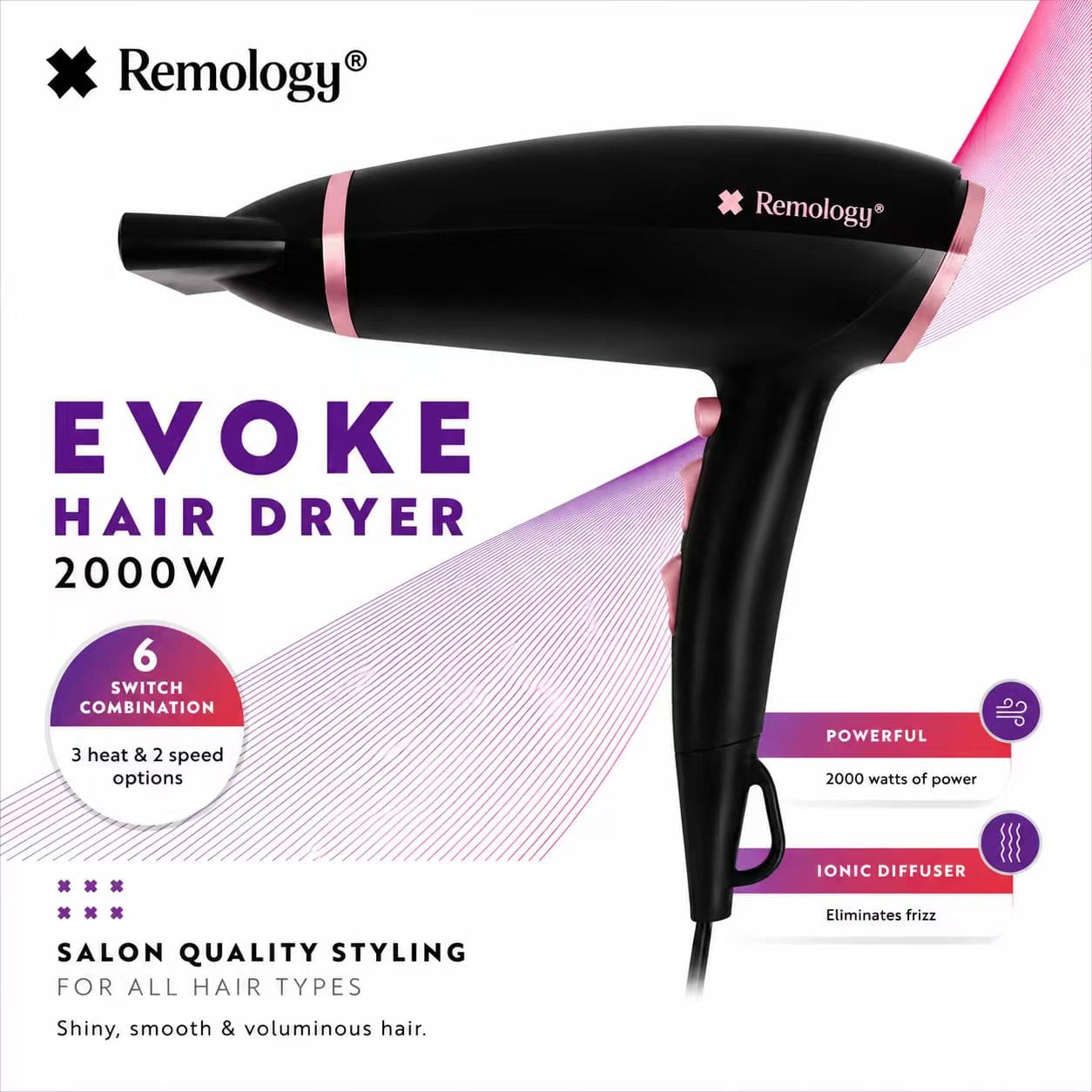 Remology Hair Dryers Remology Evoke 2000W Professional Hair Dryer