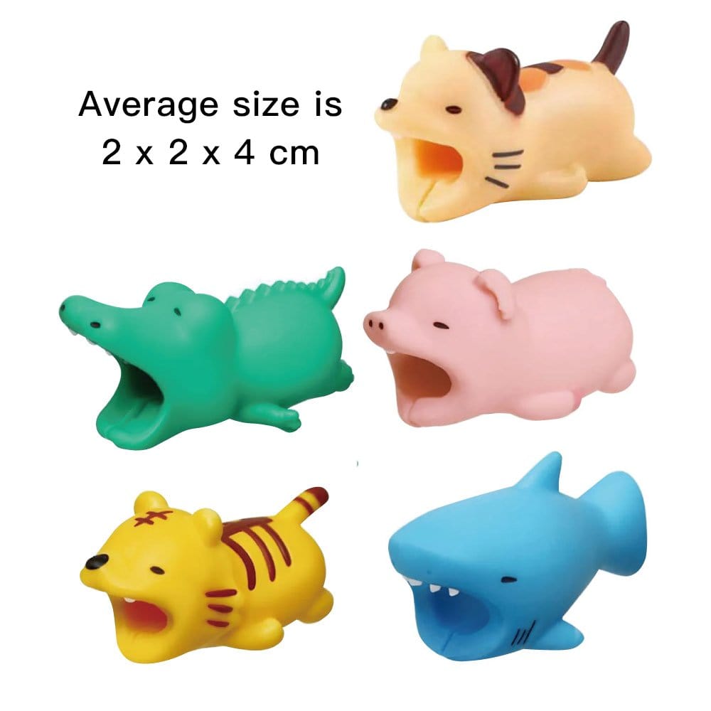 Fandcy cable protector 5Pcs Animal Collection Silicon Cable Protector Pack-Random Design Selected