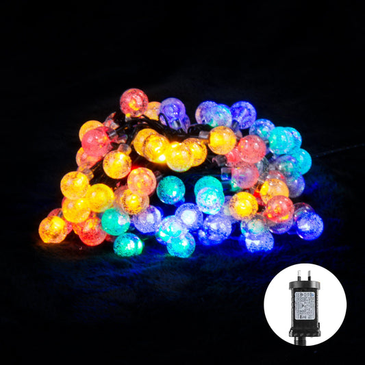 Living Today Inflatable Party Decorations 100 Low Voltage LED Bubble Ball String Lights 8 Function Christmas Decoration Multicolor