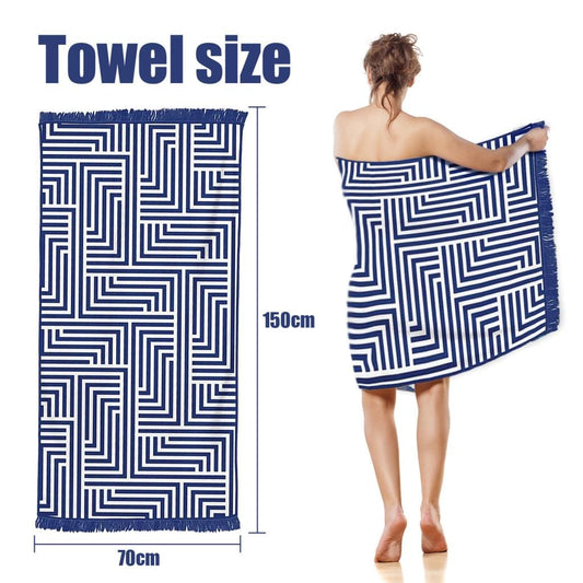 Lazy Dayz towel Rectangular Quick Dry Beach Towel with Tassel