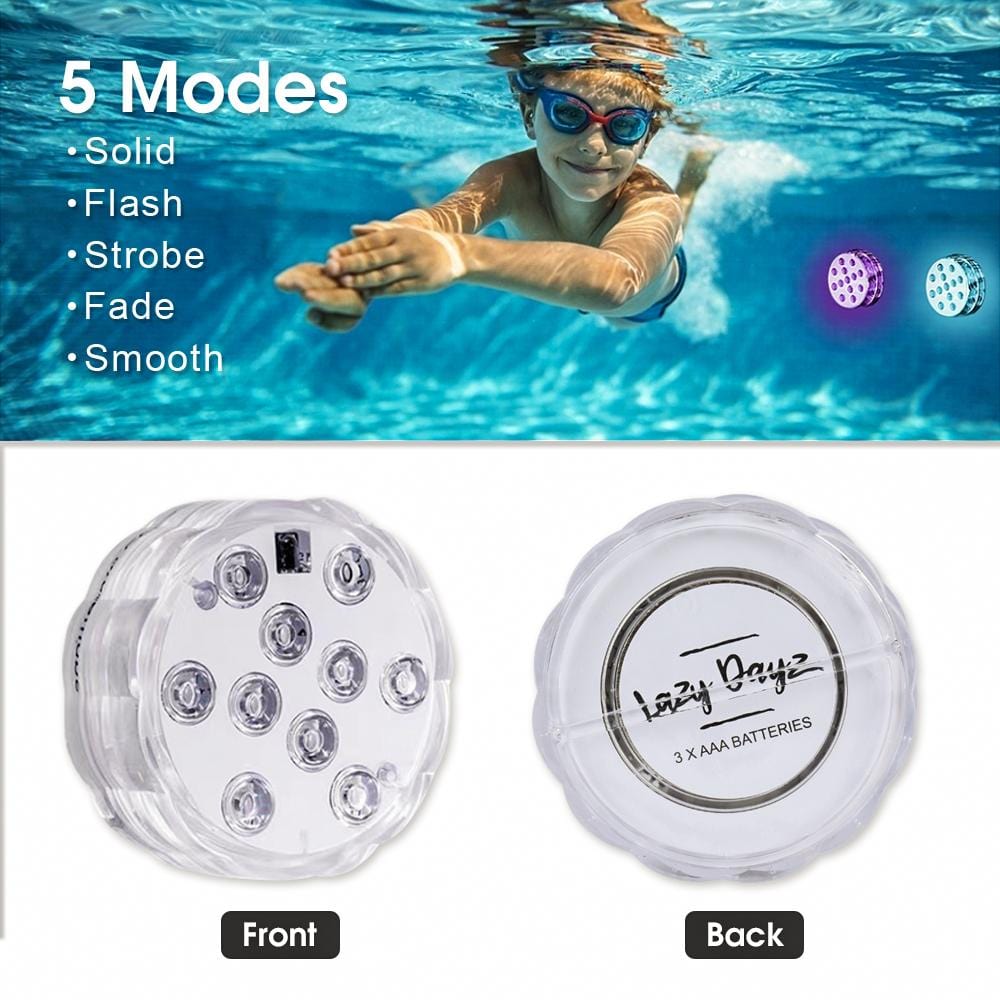 Lazy Dayz Beach and Summer Lazy Dayz 13 Colors LED Remote Pool Light 6 Pack