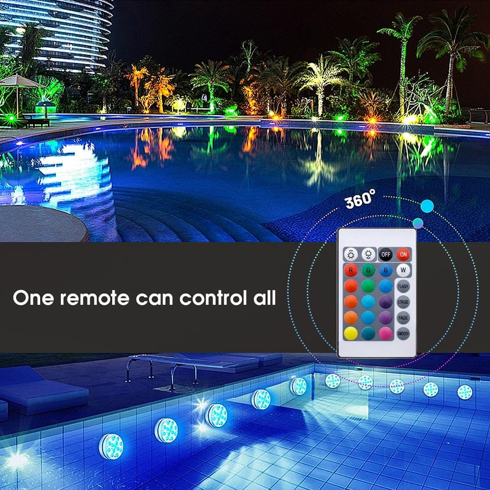 Lazy Dayz Beach and Summer Lazy Dayz 13 Colors LED Remote Pool Light 6 Pack